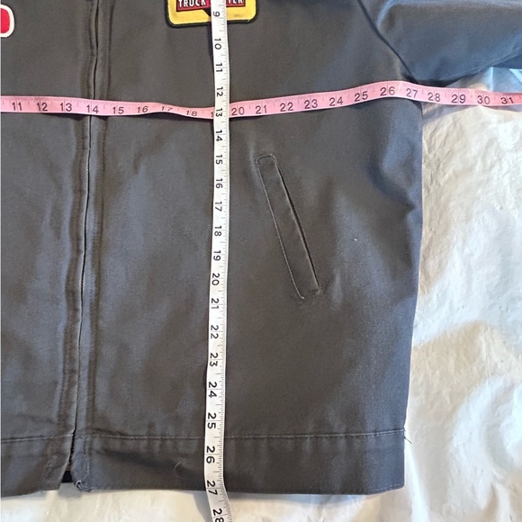 SHOP JACKET Men’s XL Uni-Wear Canvas Jacket Rush Truck Center Ceasar Patches - Picture 13 of 14
